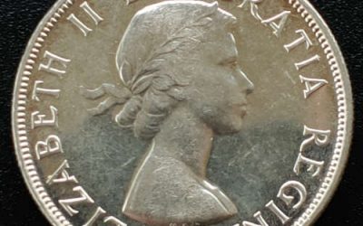 Canada Unc 1953 No Shoulder Fold QEII first issue Silver Dollar
