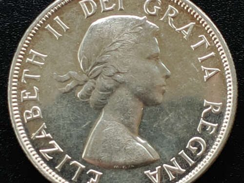 Canada Unc 1953 No Shoulder Fold QEII first issue Silver Dollar