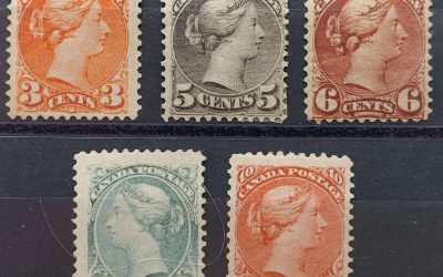 Canada #41-45 Fine+ Mint and Unused 1888/97 Sq (5)
