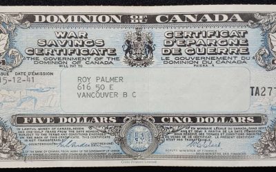 Dominion of Canada XF 1941 Crain $5 War Savings Certificate