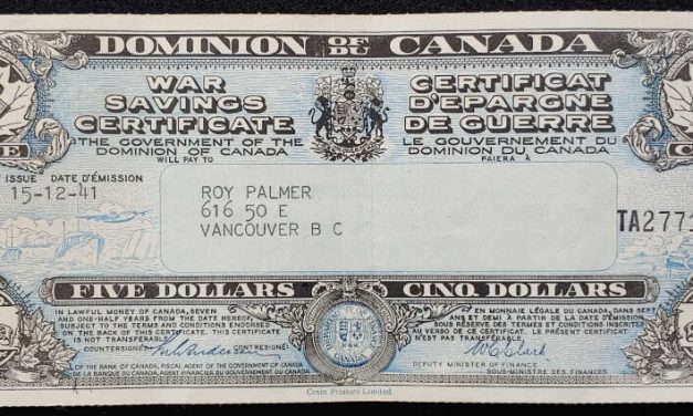 Dominion of Canada XF 1941 Crain $5 War Savings Certificate