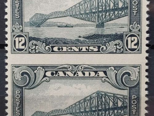 Canada #156c VF one NH 1929 12c Perf by Imperf Pair, 250 issued