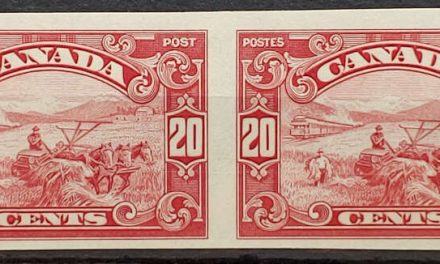 Canada #157a VFNH 1929 20c Imperforate Pair, 250 issued