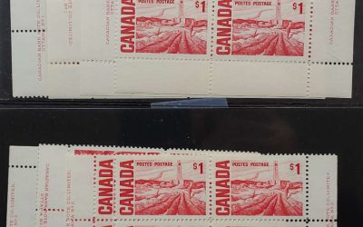 Canada #465B, 465Biii VFNH 1967/71 $1 Plate 1-2 M/S duo (32)