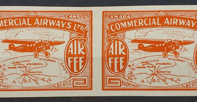 Commercial Airways #CL50c VF Mint 1929 Imperforate Pair