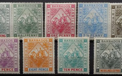 Barbados #81-9 F/VF Mint 1897 Set (9)