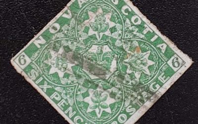 Nova Scotia #5 Fine+ Used 1857 6d Diamond