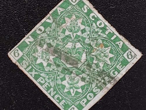 Nova Scotia #5 Fine+ Used 1857 6d Diamond