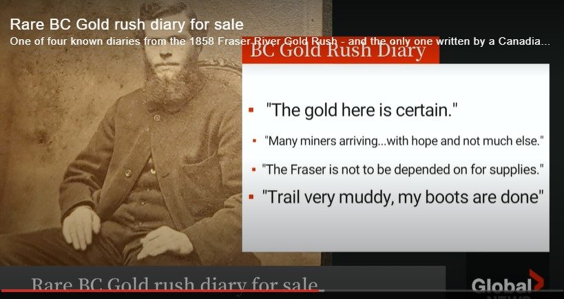 1858 Fraser River Gold Rush Diary on Global News