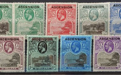 Ascension #1-9 F/VF Mint 1922 George V, 2/- (9)