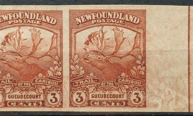 Newfoundland #117a VF Unused 1919 3c Imperforate Line Pair