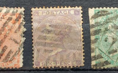 G.B. #34, 39d, 42 Used 1862/64 Victoria trio, 6d toning