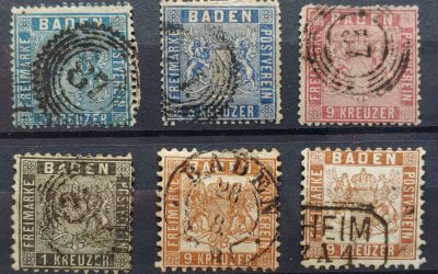 Baden #12/32 Used 1860/1865 (6)