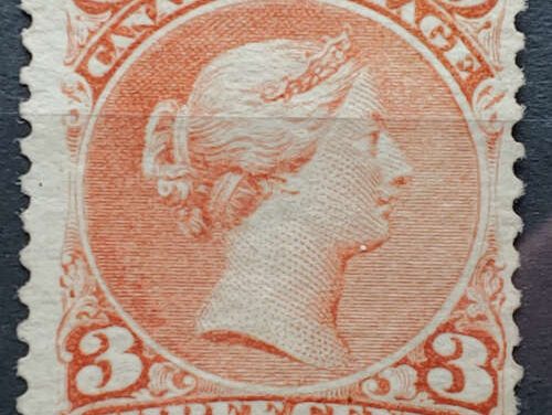 Canada #25 Fine Unused 1868 3c Large Queen