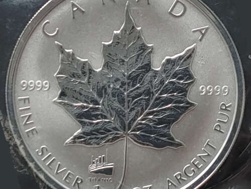 Canada BU 1998 Titanic privy mark $5 Silver Maple Leaf