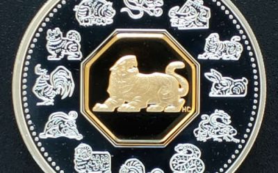 Canada Proof 1998 Tiger gold cameo 15 Dollars 1.011oz ASW