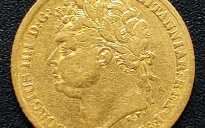 G.B./Colonial Canada Fine+ 1825 George IV Gold Half Sovereign