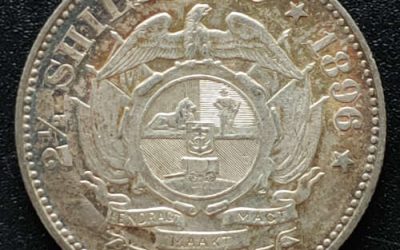 South Africa Unc 1896 Silver 2.5 Shillings .4204oz ASW