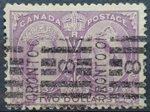Canada #62 VF roller Used 1897 $2 Jubilee