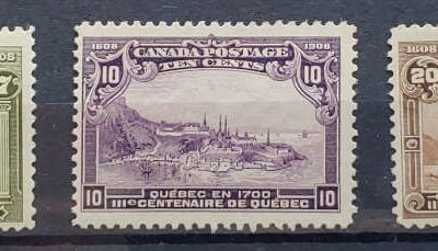 Canada #100, 101, 103 Fine Mint 1908 Quebec trio
