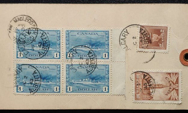 Canada #250, 257, 262 2 Jun 1943 $4.12 Registered Parcel Tag (6)