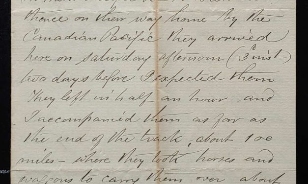 Kamloops, B.C. 6 Oct 1885 4-pg Marcus Smith Letter to his wife