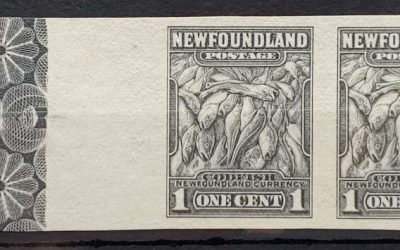 Newfoundland #184vi VF Unused 1932 1c Imperf Pair w/ Lathework