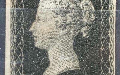 G.B. #1 Fine Unused 1840 1d Black Plate 5, margin tear
