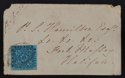 Nova Scotia #2 May 1857 3d Cover to Fort Massey, no b/f