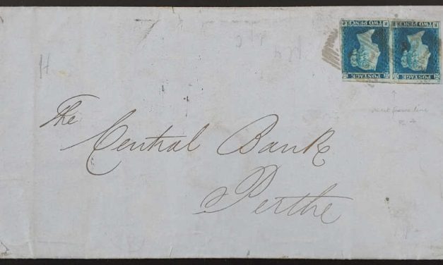 G.B. #4 9 Feb 1854 2d Blue Plate 4 Pair on Perth Bank FLS