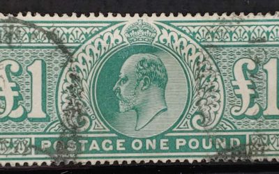 G.B. #142 F/VF Used 1902/11 Edward VII Pound Green