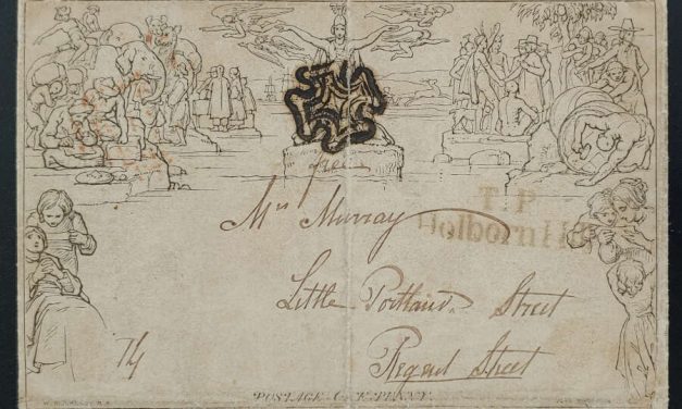 G.B. #U3 8 Jan 1841 1d Mulready Letter Sheet, fold