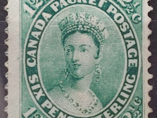 Canada #18v Fine Unused 1859 12.5c Imprint shade