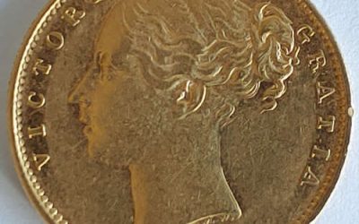 G.B./Colonial Canada XF 1848 Victoria Shield Gold Sovereign