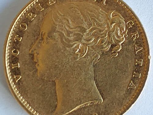 G.B./Colonial Canada XF 1848 Victoria Shield Gold Sovereign