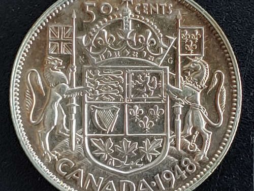 Canada XF+ 1948 George VI Silver 50 Cents