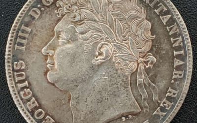G.B./Colonial Canada Unc 1821 George IV Silver Half Crown
