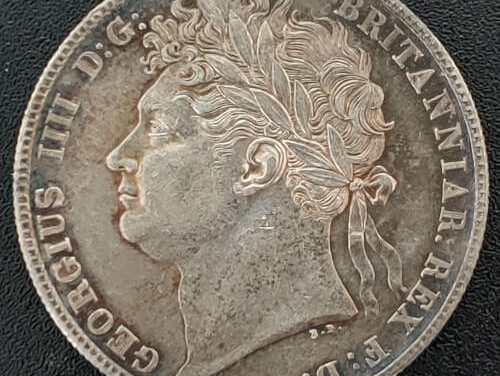 G.B./Colonial Canada Unc 1821 George IV Silver Half Crown