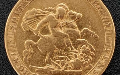 G.B./Colonial Canada abt Fine 1820 George III Gold Sovereign .2355oz