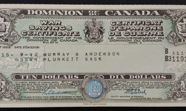 Dominion of Canada Choice Unc 1942 $10 War Savings Certificate