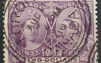 Canada #62 VF 11 Aug 1900 Toronto 3-ring CDS Used $2 Jubilee
