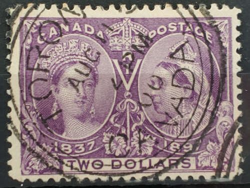 Canada #62 VF 11 Aug 1900 Toronto 3-ring CDS Used $2 Jubilee