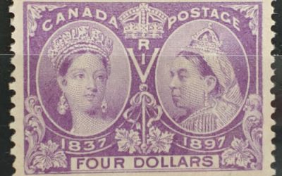 Canada #64 VF Unused 1897 $4 Jubilee