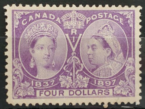 Canada #64 VF Unused 1897 $4 Jubilee