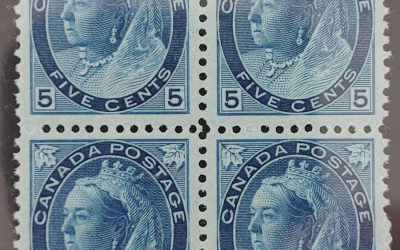 Canada #79 VFNH 1899 5c Victoria Numeral Block, ex Chase