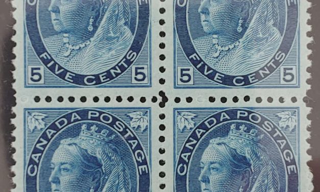 Canada #79 VFNH 1899 5c Victoria Numeral Block, ex Chase