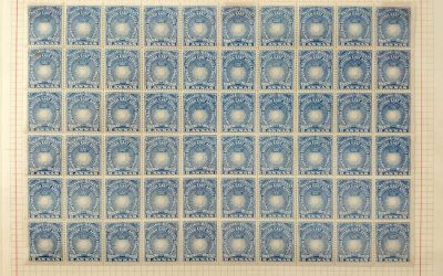 B.E.A. #23 Fine mint mostly NH 1890/92 8a 1st ptg Sht w/ wmk