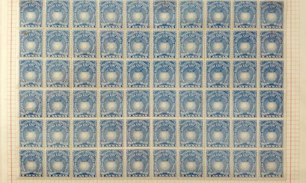 B.E.A. #23 Fine mint mostly NH 1890/92 8a 1st ptg Sht w/ wmk