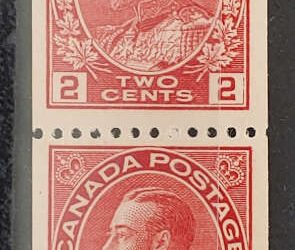 Canada #132 VFNH 1915/24 2c Admiral Coil Strip, ex Hennok
