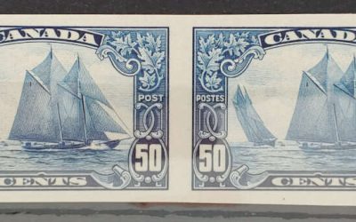 Canada #158a VFNH 1929 50c Bluenose Imperforate Pair $1500.